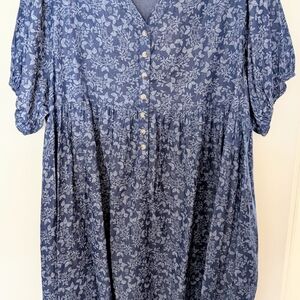 Cotton Blue Mini Dress